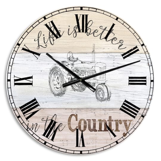 Designart Moment Tractors Farmhouse Wall Clock